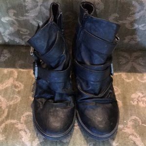 Like new Black Wedge Booties